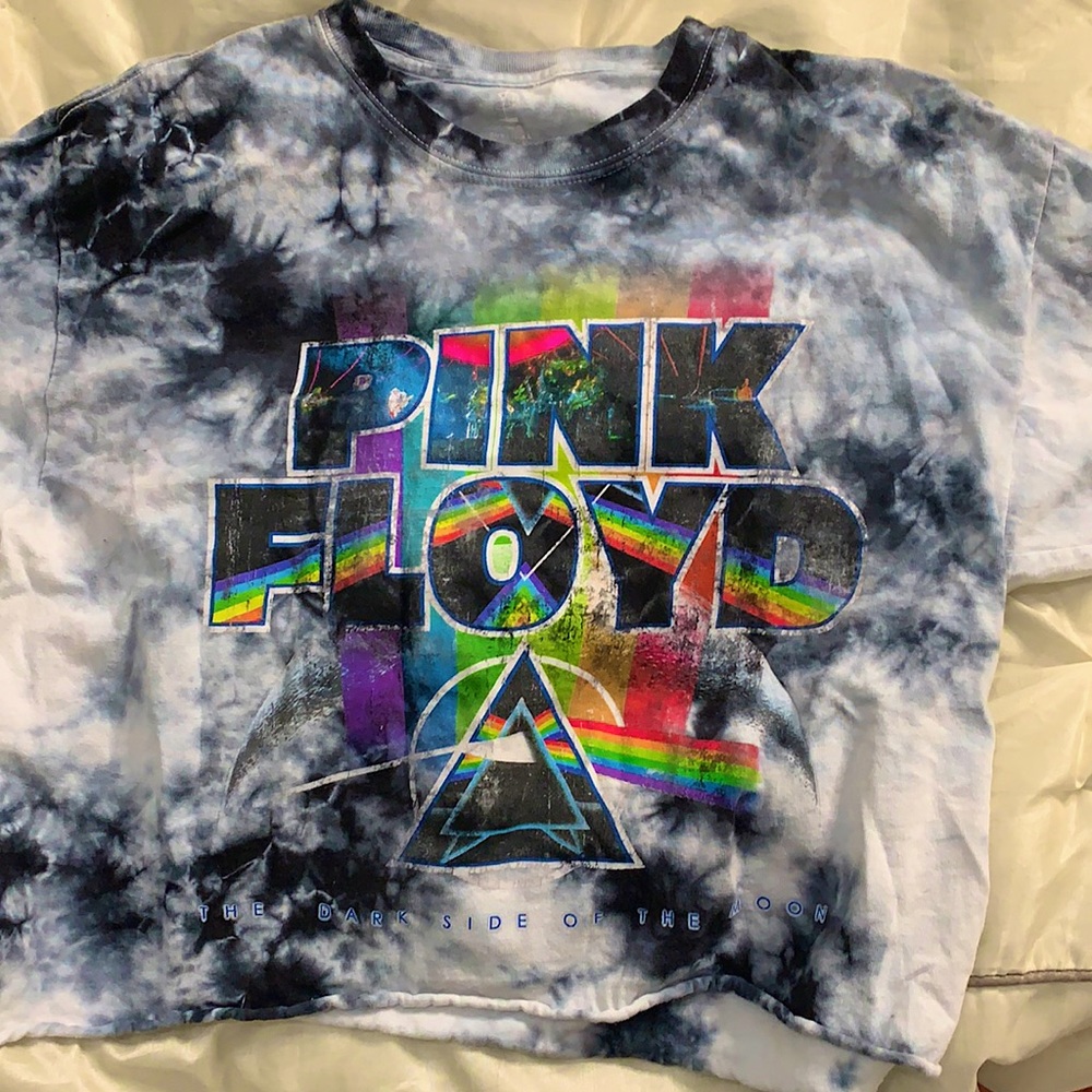 pink floyd tie dye  cropped t-shirt.